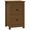Bedside Table - Maison Exclusive - Solid Pine Wood - 2 Drawers - Honey Brown 40x35x61.5 Cm