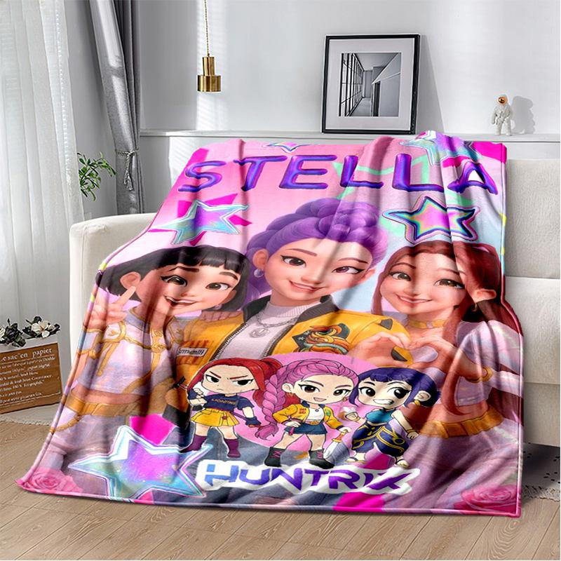 Animierter Musikfilm K-Pop: Dämonenjäger Flanelldecke Sofa Dekoration Bettwäsche Camping Picknickdecke Decken für Betten