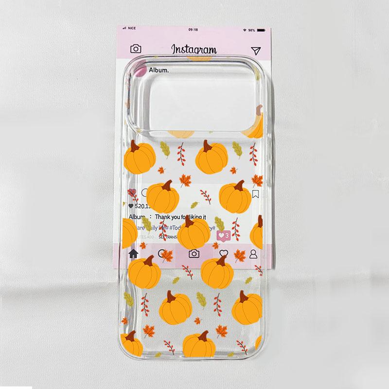 Autumn Maple Leaf Print Clear Phone Case For iPhone 17 16 15 14 13 12 11 Pro Max 17 Air X XR 7 8Plus Shockproof Soft Phone Cover