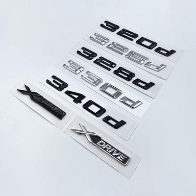 316d 318d 320d 323d 325d 330d 335d Trunk Boot Emblem Letter Badges Car Logo for BMW 3-series F31 F34 E90 E46 Silver Glossy
