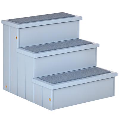 Psí schůdky 3 stupně 38 cm vysoké Schůdky pro mazlíčky pro malé až středně velké psy Schůdky pro kočky Psí rampa Pomůcka pro vstup na postel, pohovku, gauč a do auta Šedá