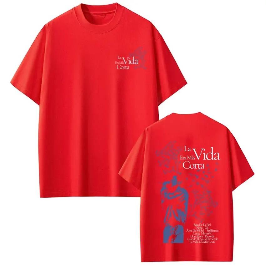 Unisex Damska Koszulka Modowa Raper Milo J La Vida Era Mas Corta Koszulka z Nadrukiem z Trasy Koncertowej 2026 Casualowa Luźna Bawełniana Koszulka Vintage