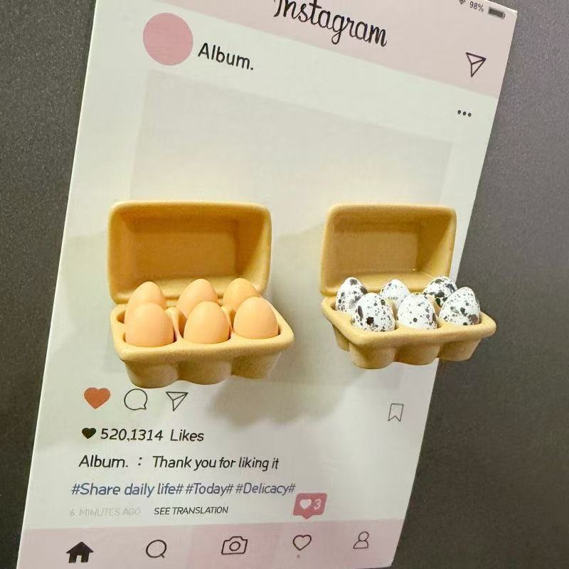 Mini Egg Refrigerator Magnet Refrigerator Deco Refrigerator Magnet Milk Tea Refrigerator Decoration