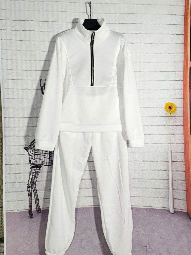 Traje de Invierno para Mujer de Dos Piezas de Forro Polar: Moda Estilo Callejero Europeo y Americano