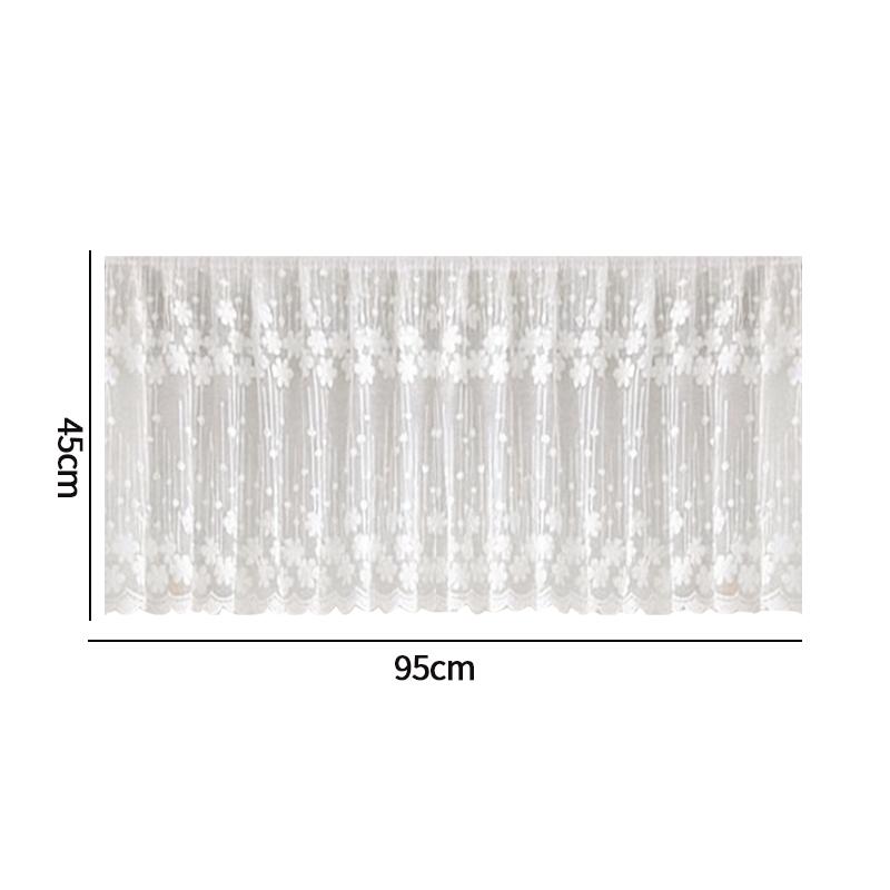 

Кружевная Полуштора Окно Дверь Короткая Штора Домашний Шкаф Шкаф Мебель Пылезащитный Чехол Самоклеящаяся Штора на Дверь Кухни W95cmxH45cm&Velcro