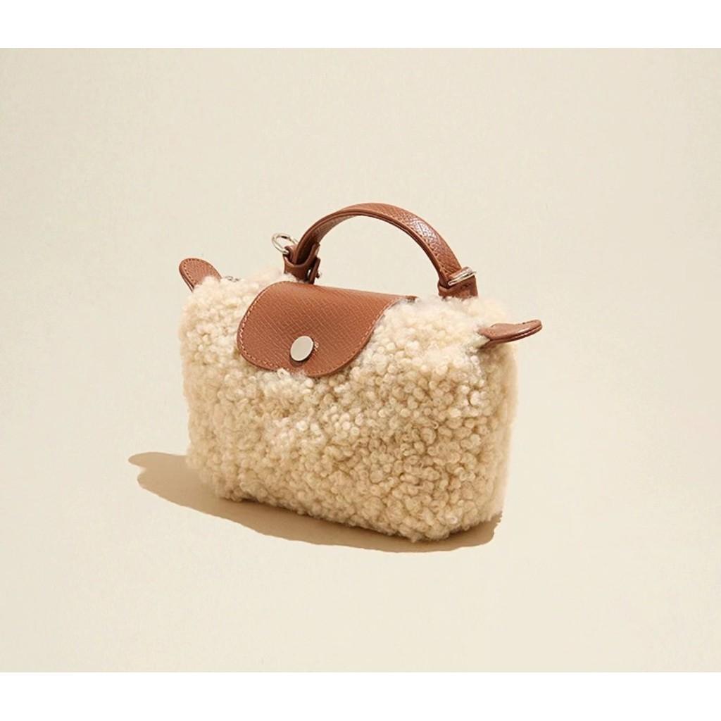 Ielgy Autumn Winter Lamb Bag Wool Bag All-Match One-Shoulder Messenger Dumpling Bag