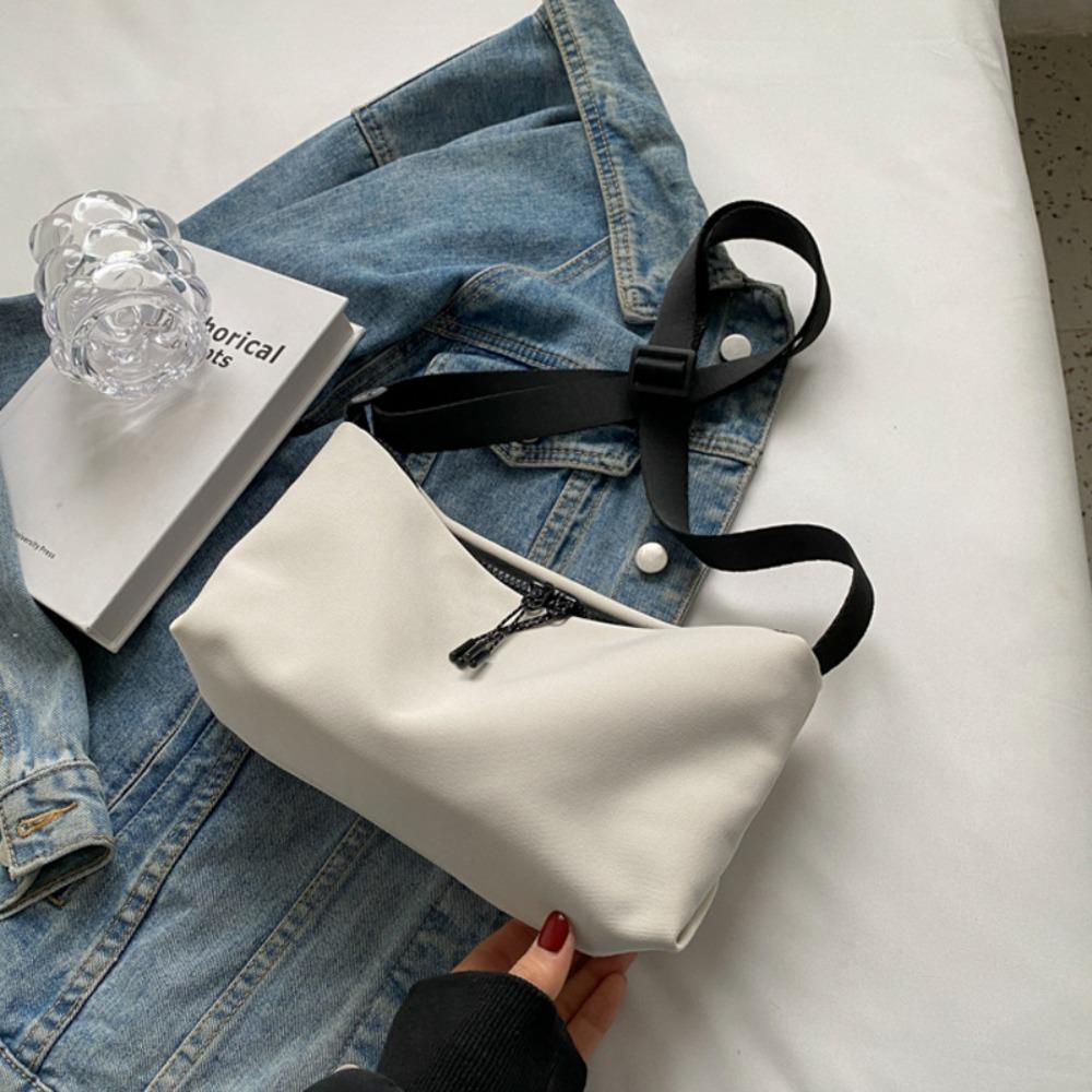 

Nylon Zipper Crossbody Bag Niche Design Small Phone Bag Portable Shoulder Bag Women белый