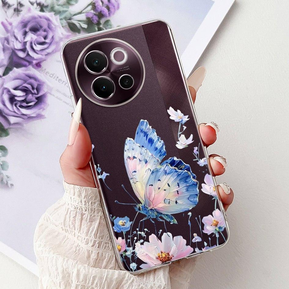 For Vivo V40 Lite 5G Case Transparent Silicone Soft TPU Back Cover Lovely Heart Case For Vivo V40Lite 5G V2341 Shockproof Bumper