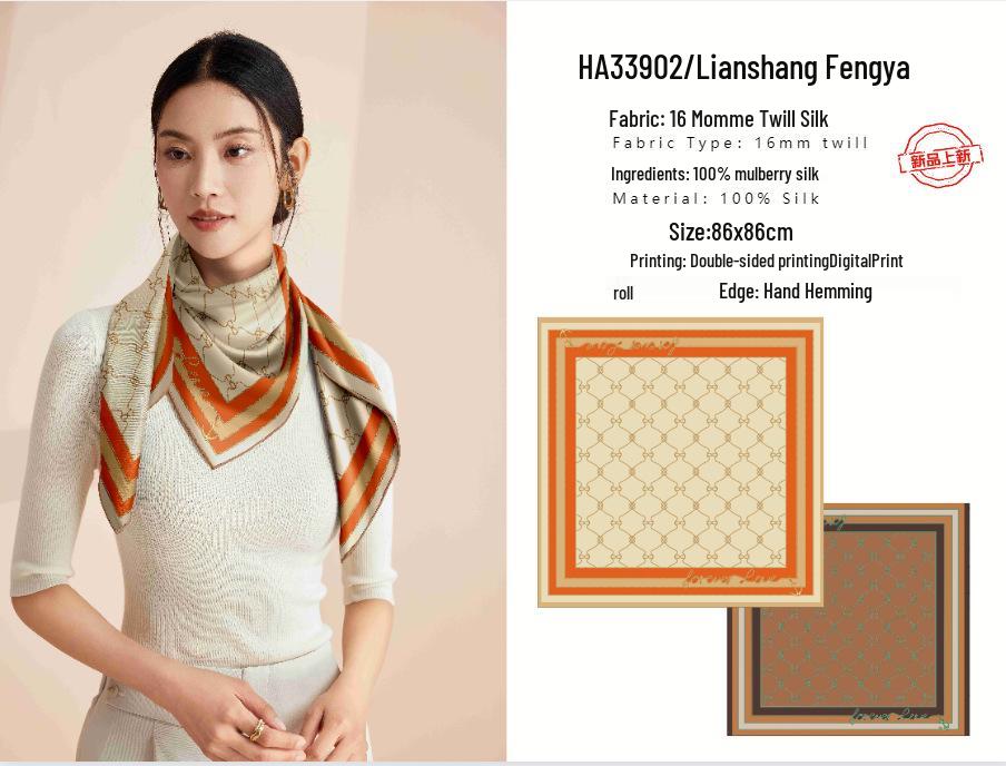 Versatile Double-Sided 100% Mulberry Silk Scarf, 16 Momme Twill, Luxury Style for Autumn/Winter