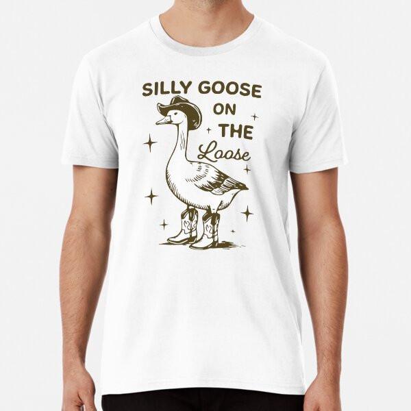 

Silly Goose On the Loose Cowboy Design T-Shirt S-5XL Best T-Shirt 3XL