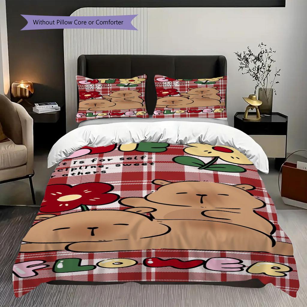 Sweet Sip Rainbow Bedding (1 * duvet cover + 2 * pillowcase, without core) 2D Flat Duvet cover and pillowcase Bedding set Soft and comfortable