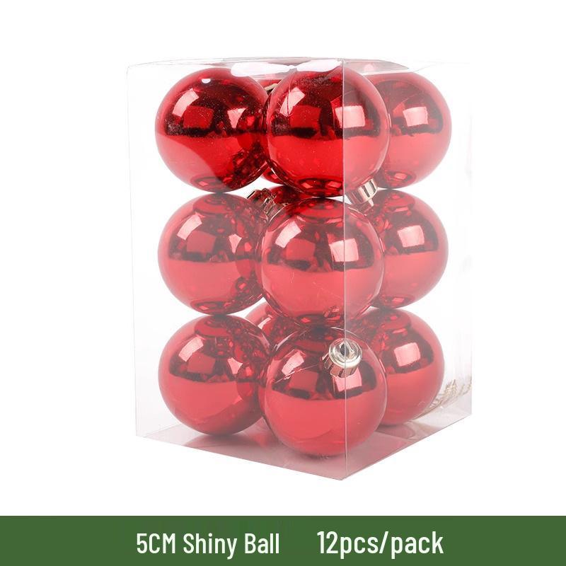 Red Christmas Balls 3-10cm: Electroplated Plastic Tree Ornaments for Festive Atmosphere