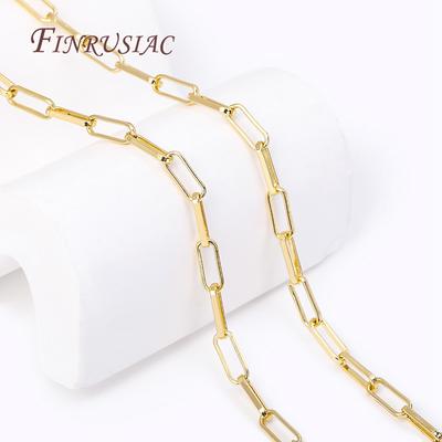 18K Gold Plated Metal Paperclip Link Cable Chains For Jewelry Making Findings, High Quality Spool Chain DIY Necklace Bracelet