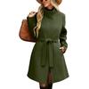 Women's Fashion Solid Color Round Neck Zipper Long Sleeve Pocket Casual Plush Coat