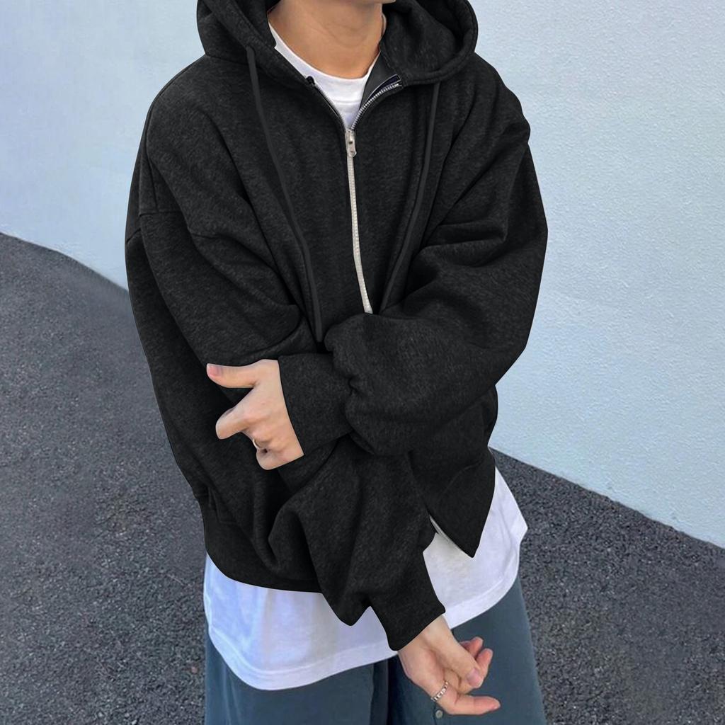 Full Zip Up Hoodie Sweatshirt with Drawstring Hood and Kangaroo Pockets for Men and Women Unisex Comfortable Fit Casual Outerwear for Everyday Wear