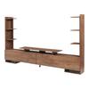 Rauki TV Stand with Side Shelves Walnut Effect