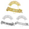 Happy Birthday Glitter Headband Shoulder Strap Etiquette Belt Set Happy Birthday Headdress Hair Accessories Party Decoration