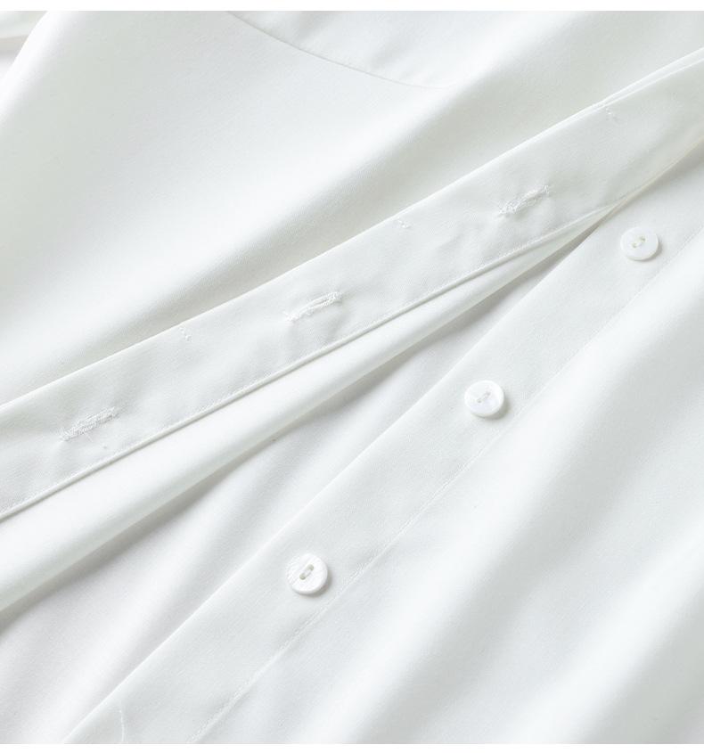 Women's White Professional Lapel Shirt, Early Spring 2026 - French Design, Long Sleeve, Niche Style