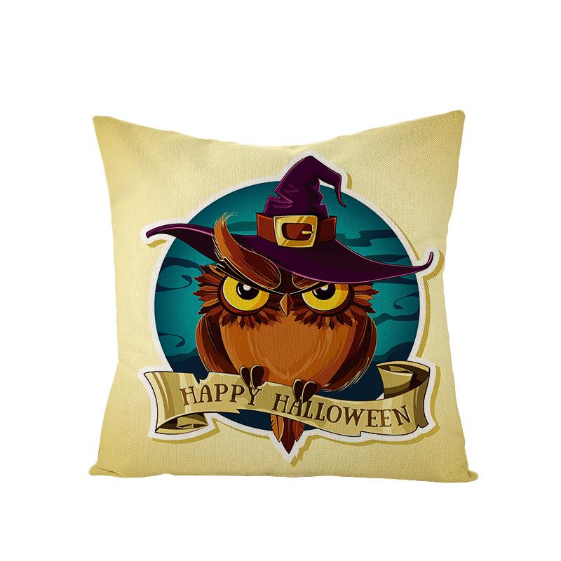 New Home Furnishings Halloween Polyester Pillow Case Home Pumpkin Ghost Fire Cushion Waist Pillow Case