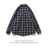 2024 Spring and Autumn Japanese Style Retro Plaid Long Sleeve Shirt Boys and Teenagers Feel Ruan Handsome Thick Wool Shirt Coat