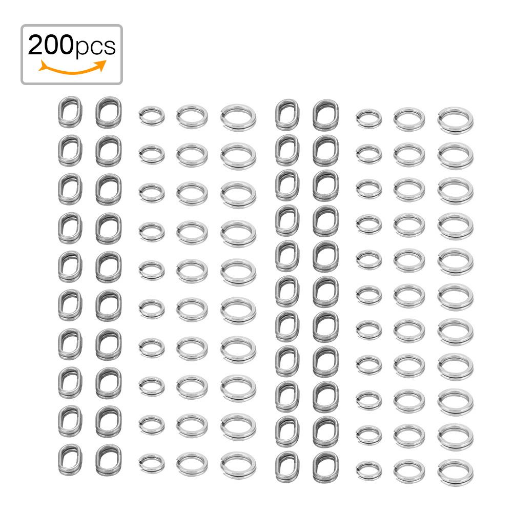 

200 шт. Соединительное двойное заводное кольцо из нержавеющей стали, рыболовные снасти, аксессуары