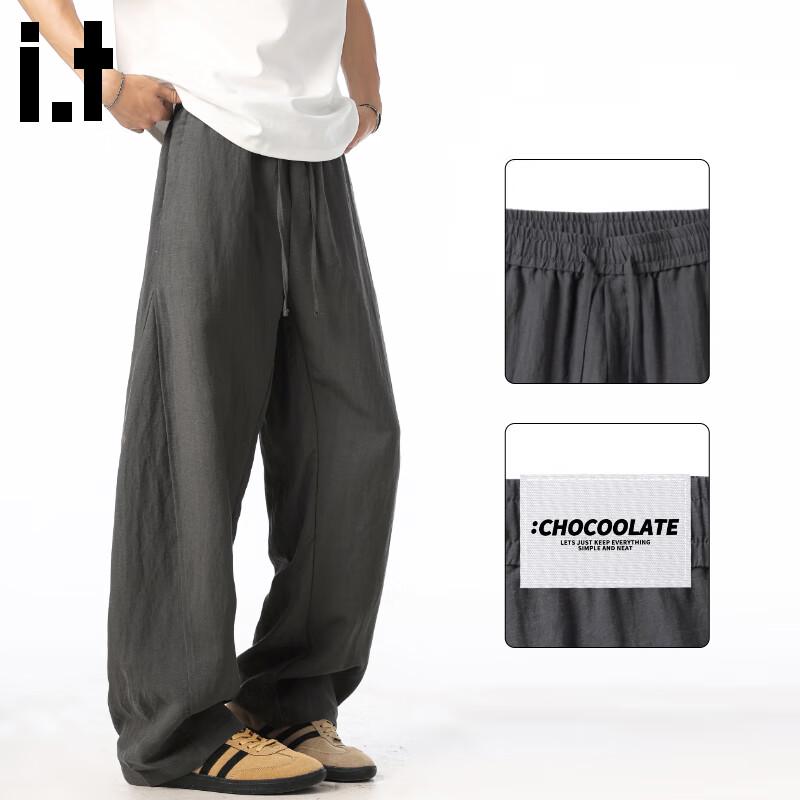 

:CHOCOOLATEit Men s Lyocell-Linen Blend Quick-Dry Casual Pants M