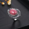 Oval Natural Labradorite Rings for Women Men  CopperRing Finger Ring Retro Gemstone Rings Jewelry Party Gift