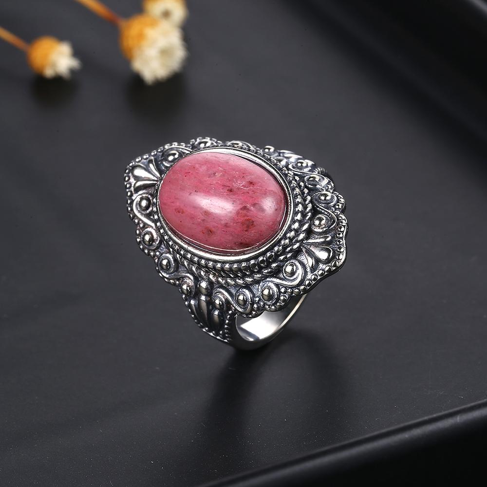 Oval Natural Labradorite Rings for Women Men CopperRing Finger Ring Retro Gemstone Rings Jewelry Party Gift