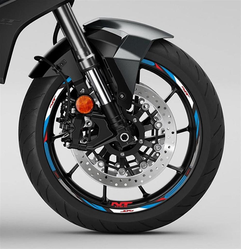 Motorcycle Sticker Fit Honda NT 1100 NT1100 2022 2023 Motorcycle Wheel Sticker Rim Stripe 17" Hub Decal Accessory (Color: Blue)