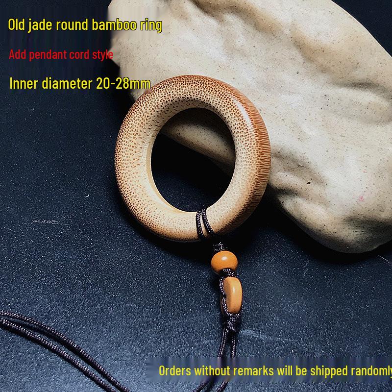 Handmade Double-Sided Polished Mottled Jade Bamboo Thumb Ring for Men and Women