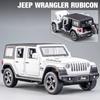 1/32 Jeeps Wrangler Rubicon Vehicle Model Car Toy High Simulation Sound and Light Off-road Alloy Collection Toy Car for Children