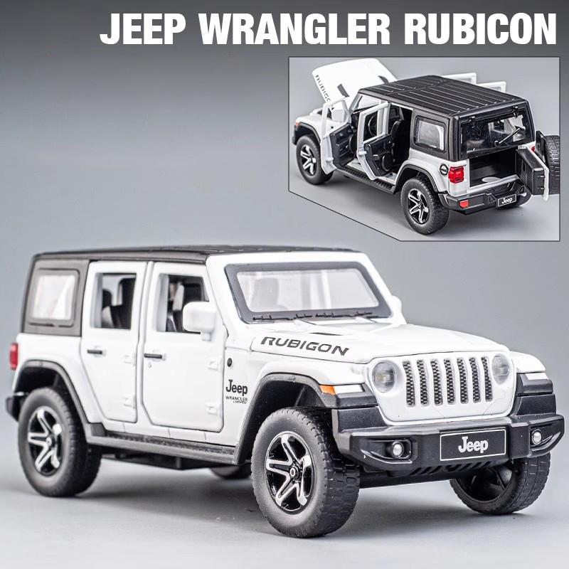 1/32 Jeeps Wrangler Rubicon Vehicle Model Car Toy High Simulation Sound and Light Off-road Alloy Collection Toy Car for Children