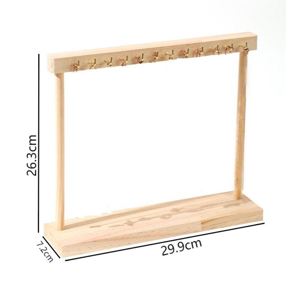 New Large Necklaces Easel Solid Wood 12/18 Hooks Jewelry Collection Rack Removable Bracelet Display Board Set Up Stalls