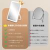 ORTCI Tabletop Folding Mirror for with LED 3 Adjustable Adjustable USB Touch ReFa White Mirror, Actresses, Light, Colors, Brightness, Angle, Charging,