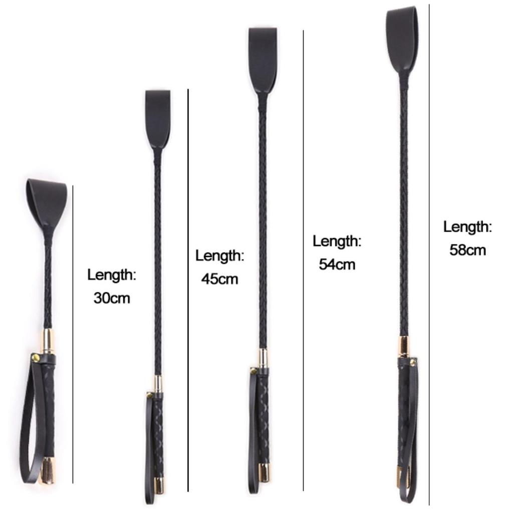 30-60CM Black PU Leather Spanking Paddle Long Whip Flirting Slave BDSM Flogger Sex Toys For Woman G Spot Sex Shop