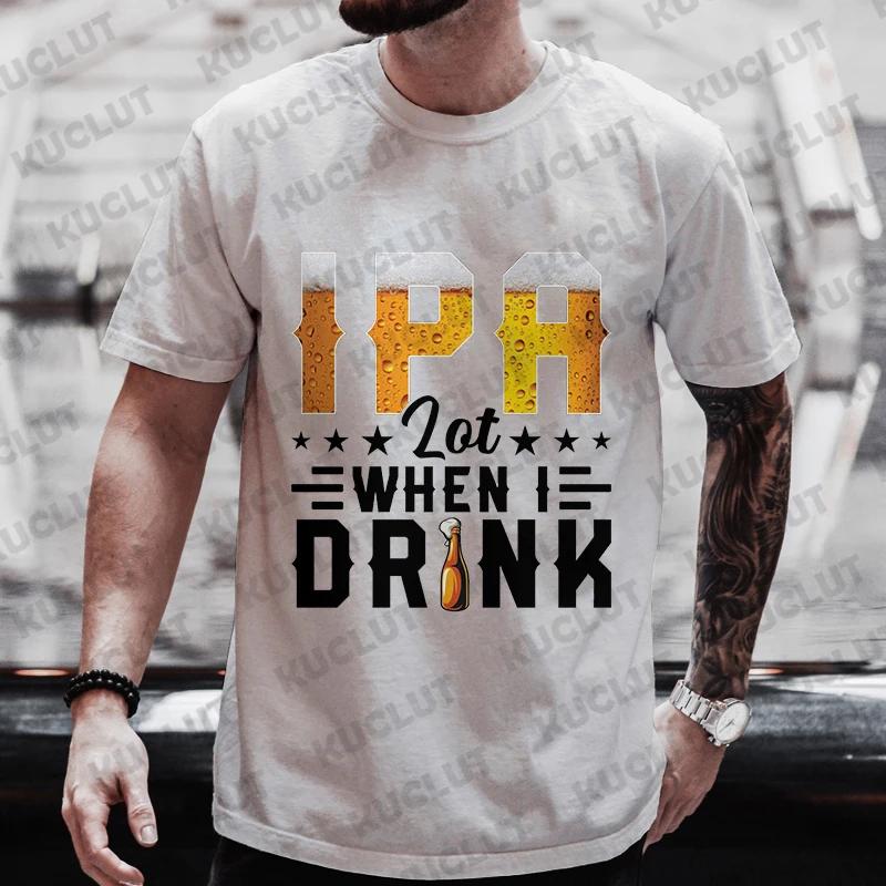 Men's T-shirts I PA Lot When I Drink Graphic Y2k Clothing Beer Lover Party Streetwear Casual Short Sleeve Tees Oversized Tops