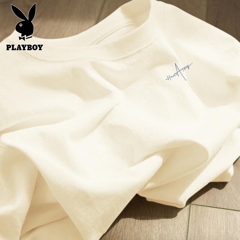 PLAYBOY Men's American Retro Pure Cotton Short Sleeve T-Shirt