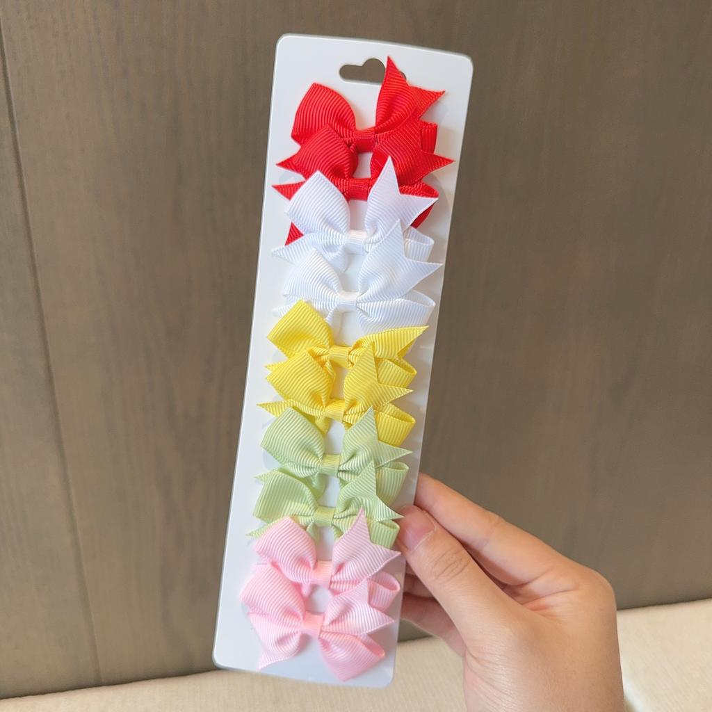 10pcs/lot Baby Girls Ribbon Bow Clips Hairpins Alligator Metal Hair Bows Clip Headwear Hairbows Hair Accessories Gift