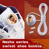 1Pair Swivel Buckle Laces Thick Rope Sneakers Shoelace Nezha Automatic Shoelaces Without Ties Install Simple Shoes Accessories