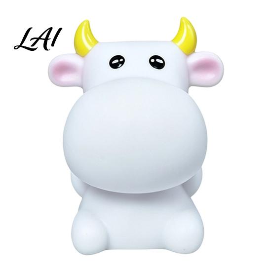 Soft Nursery Lamp for Baby Cute Animal Night Light Kids Rabbit Bear Deer Cat Dog Toddler Room Essentials Shape LED Bedside Lamp Glow Sleep