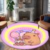 1pc Capybara Carpet, Round Rug, Comfortable, Suitable for Entryways, Living Rooms, Office, And Bedrooms, Christmas Decoration