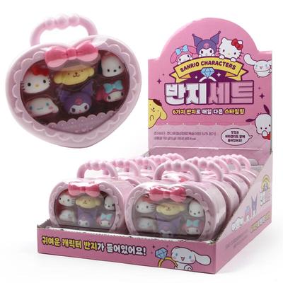 Ring Heart Jewelry Box Character Girl's Gift Set of 10