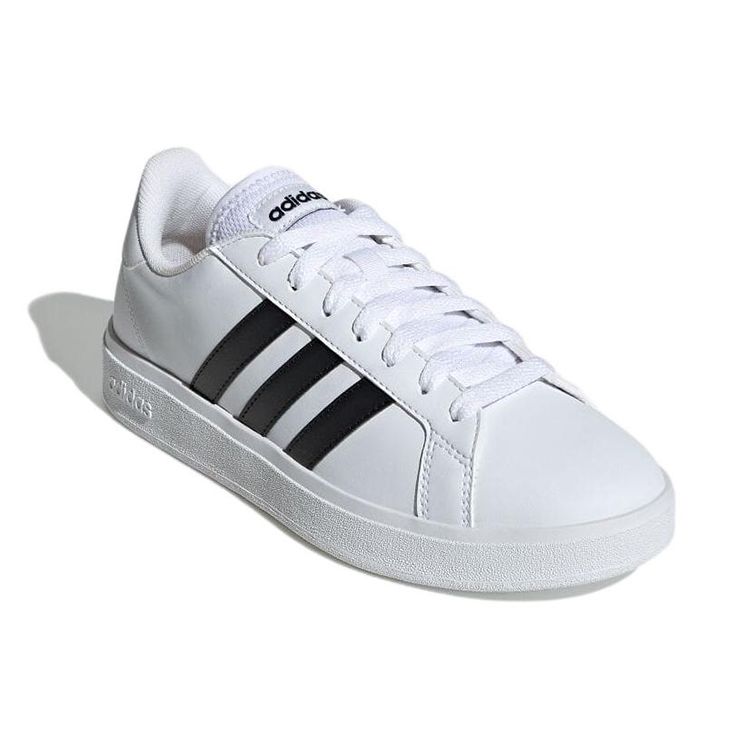 Adidas Neo Grand Court Lifestyle Court Leather Comfortable Casual Durable Lightweight Low-Top Skate Shoes Women Sneakers White Black GW9261