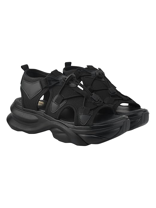 

Shoetopia Smart Casual Sporty Sandals For Women & Girls EU37 : 22CM чорний