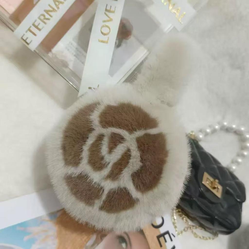 Camellia imitation rabbit fur scarf 23 winter fashionable and elegant women's warm neck cover neck protection small fragrant wind scarf