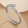 Ingemark Punk Heavy Metal Chunky Smooth Open Spring Bangles for Women Creative Wide Cuff Bracelet Grunge Jewelry Steampunk Men