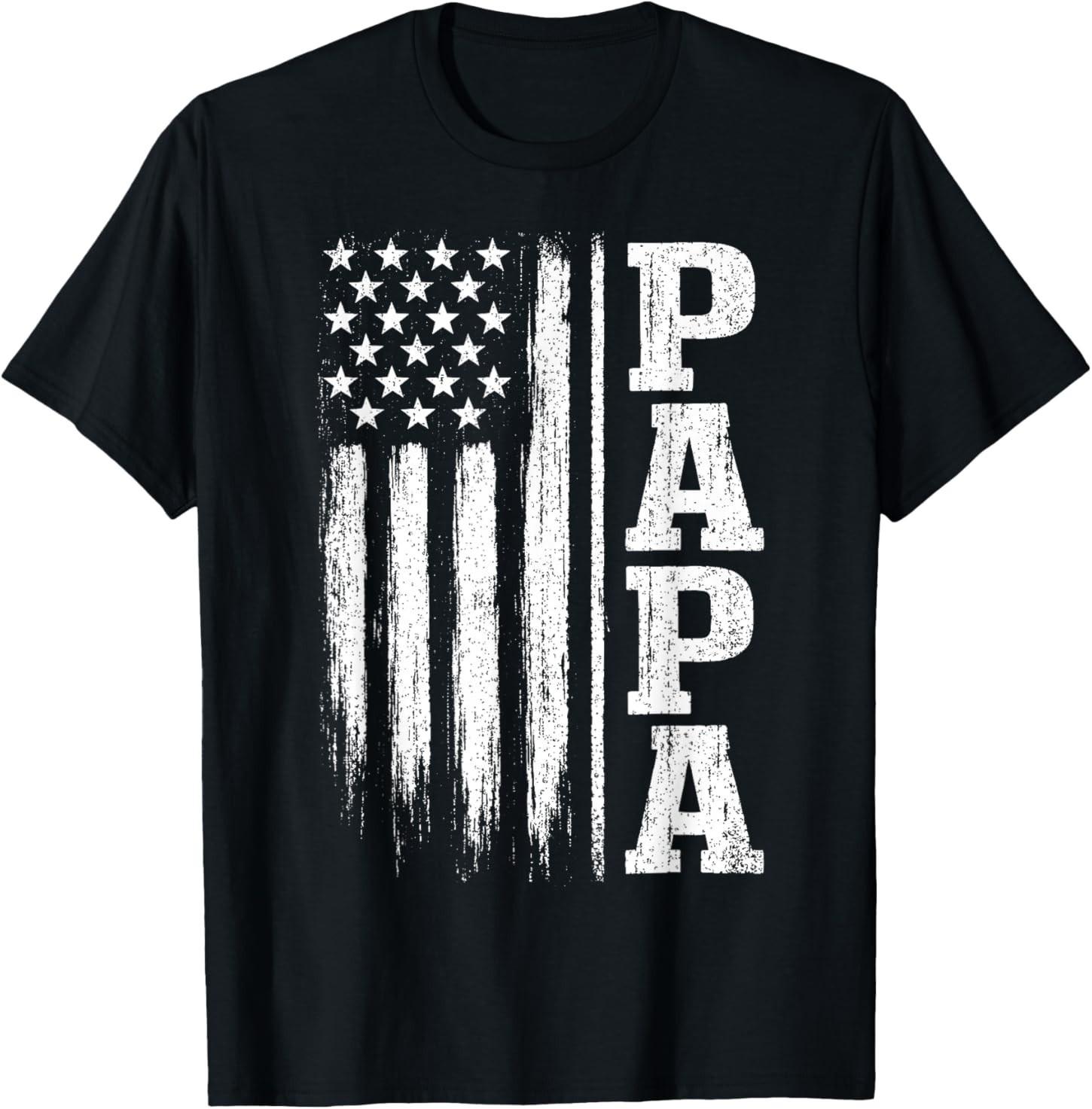 Papa Vintage American Flag Father s Day 4th of July Dad T-Shirt S разноцветный