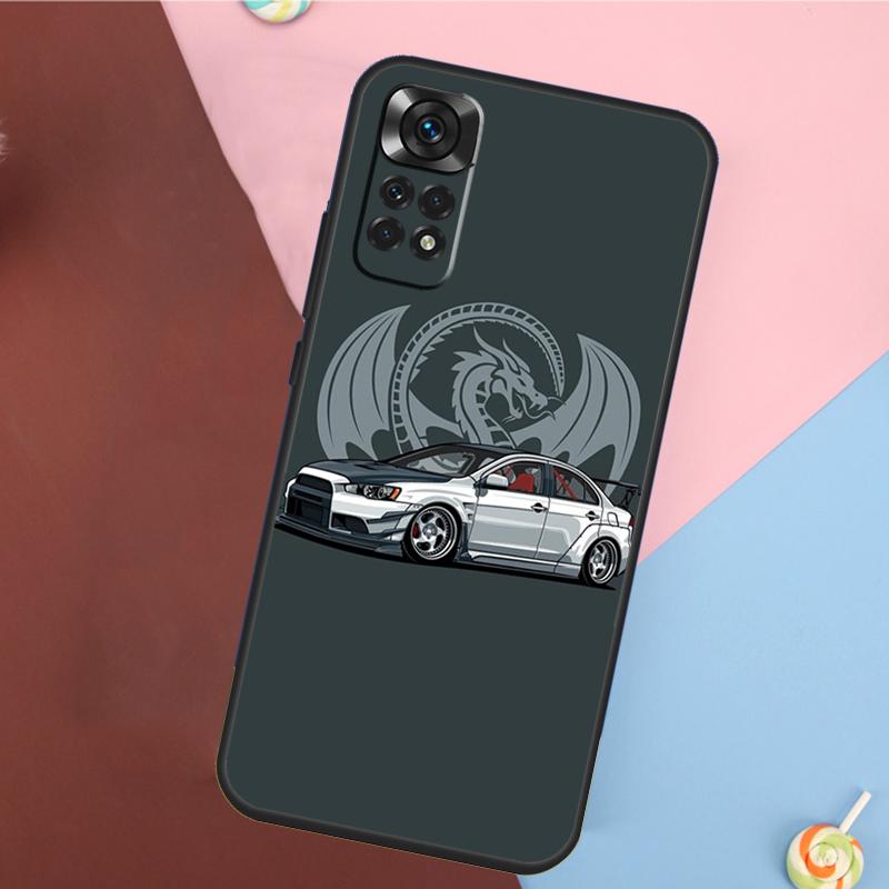 JDM Car Evo Cover For Xiaomi Redmi Note 14 13 Pro 12 11 9 10 9S 10S 11S 12S Redmi 14C 10C 12C 13C Case