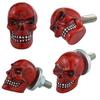 Abfer Skull License Plate Fasteners Car License Plate Frame Bolts 4Pcs Anti Theft Screws Bolt Kit Fit for Most Vehicle Trucks Motorcycles (Red)