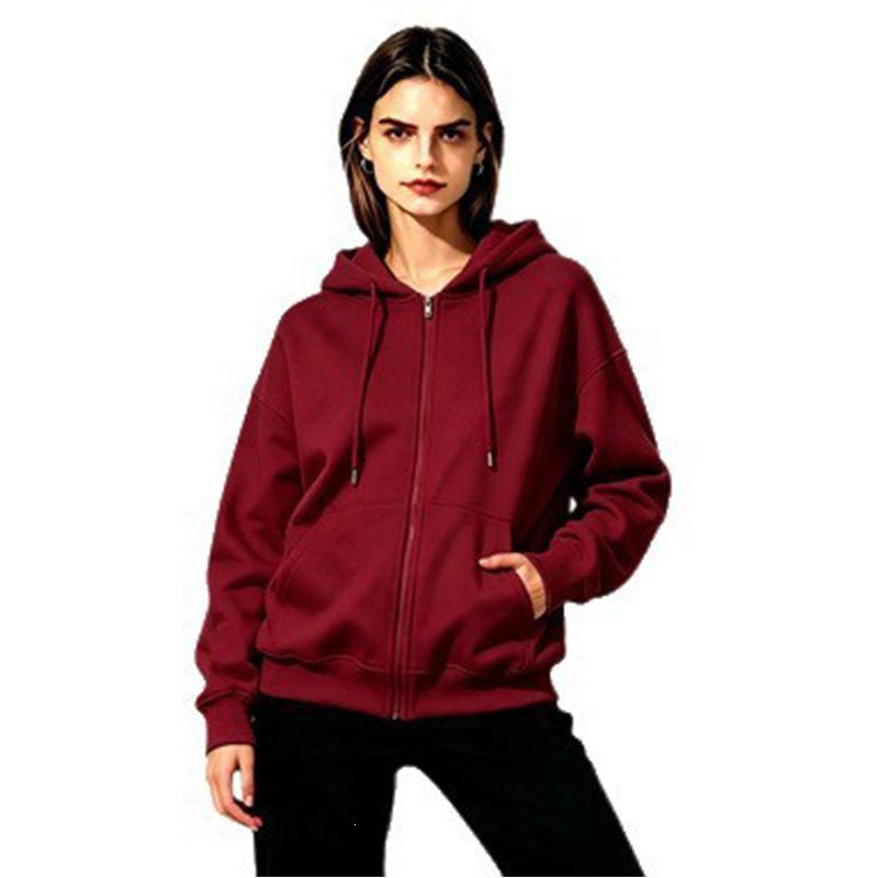 Colorful Loose Fit Zipper Hoodie Sweatshirt